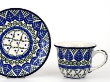 Tasse mit Untertasse 0,15 l   Blaue Blätter