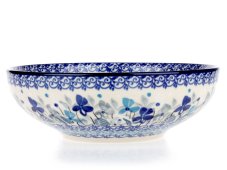 miska nízká 17 cm   Fialky v modré  UNIKÁT