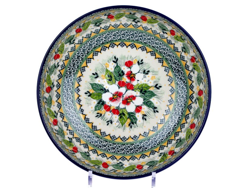 Low Bowl 27 cm (11")   Apple Blossoms UNIKAT