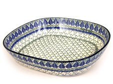 Auflaufform 35 cm   Blaue Blätter