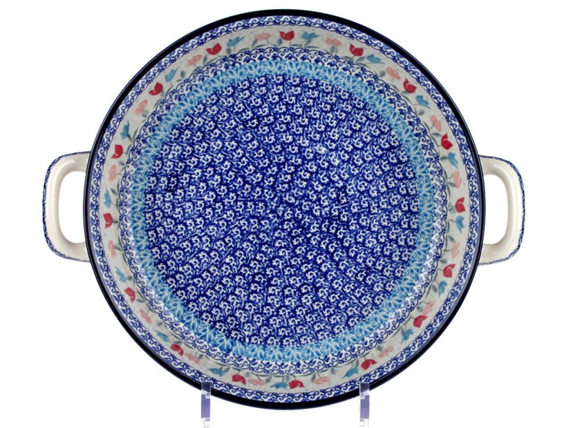 zapékací miska kulatá s uchy 27 cm   Růžové tulipány