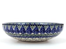 Low Bowl 22 cm (9") Blue Leaves
