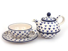 One-cup Teapot 0,6 l+0,25 l   Blue Hearts