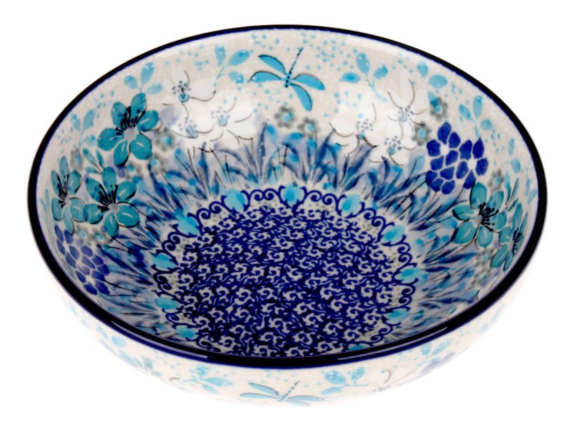 Low Bowl  17 cm (7")   Blue Summer UNIKAT