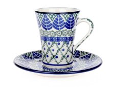 Cup with Saucer 0,13 l (4.3 oz)   Blue Leaves