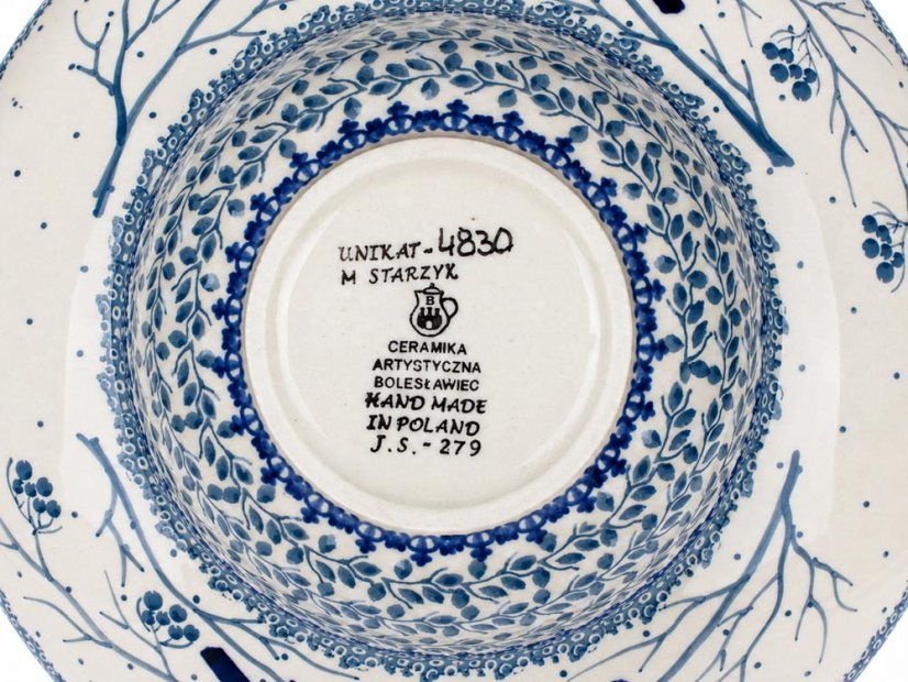 Pasta Bowl 25 cm (10")   Titmouses in Winter UNIKAT