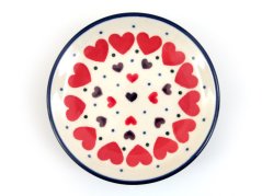 Teabag Plate 10 cm (4")   Red Hearts