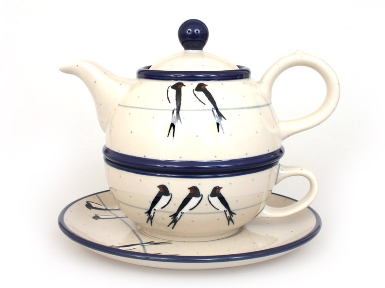 One-cup Teapot 0,6 l+0,25 l   Swallows UNIKAT
