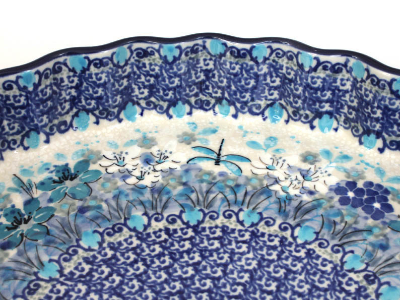 Pie Baking Dish 29 cm (11")   Blue Summer UNIKAT