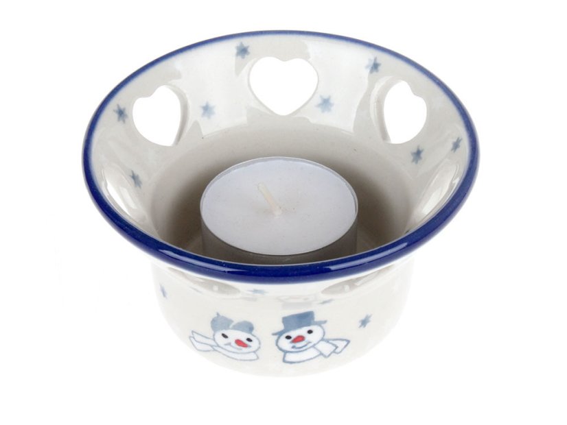 Heart Candle Holder   Snowmen