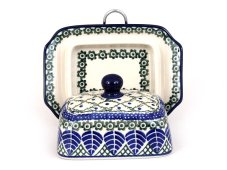 Small Butter Dish 1/8 kg   Blue Leaves