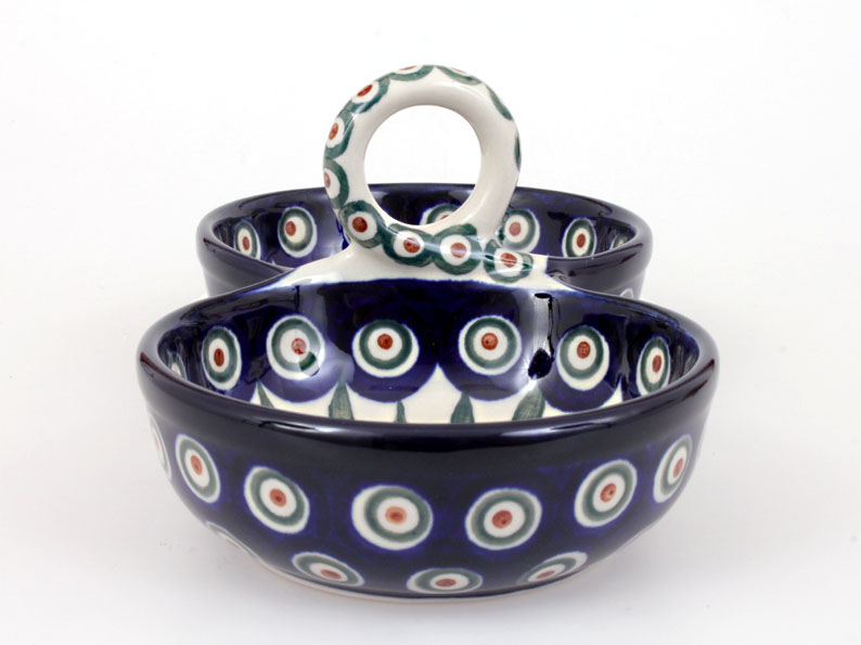 Double Bowl 25 cm   Peacock