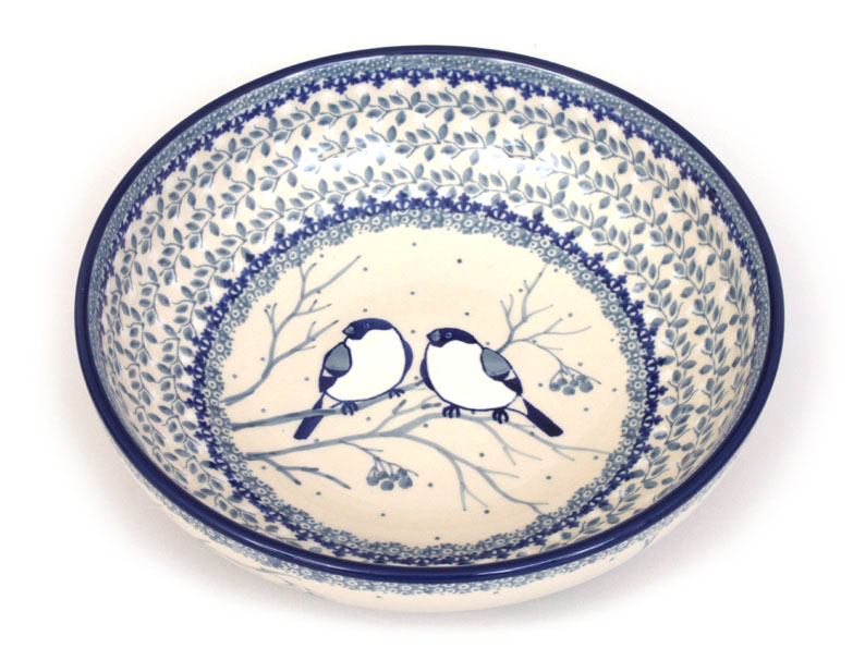 Low Bowl  22 cm (9")   Titmouses in Winter UNIKAT