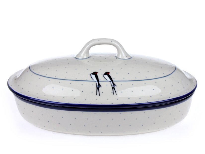Oval Baking Dish with Lid 36 cm (14")   Swallows UNIKAT