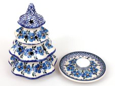 Weihnachtsbaum Windlicht 20 cm   Blaue Rose