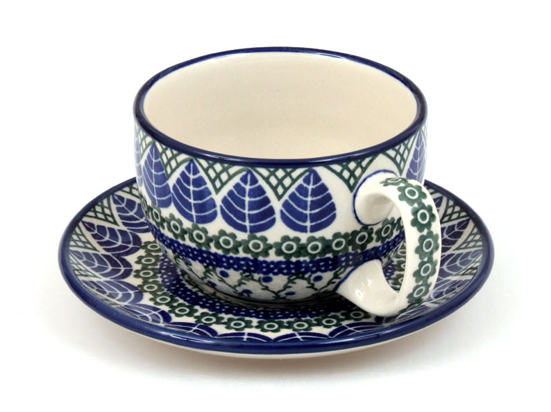 Cup with Saucer 0,35 l (13 oz)   Blue Leaves