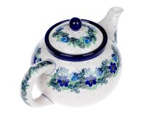 Teekanne 1,2 l   Blumenkranz blau