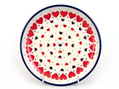 Small Dessert Plate 16 cm (6")   Red Hearts
