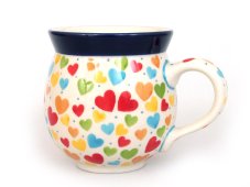 Kugelbecher mittel 0,35 l   Bunte Herzen UNIKAT