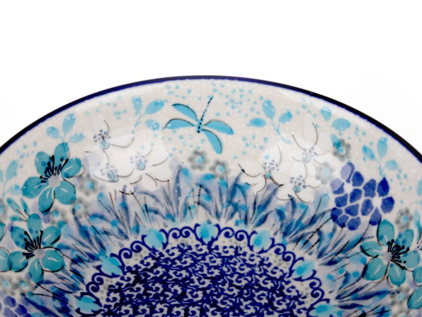 Low Bowl  17 cm (7")   Blue Summer UNIKAT
