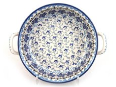 Auflaufform rund mit Henkel 25 cm   Blauer Stern