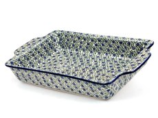 Auflaufform  mit Griffe 39 cm   Lobelia