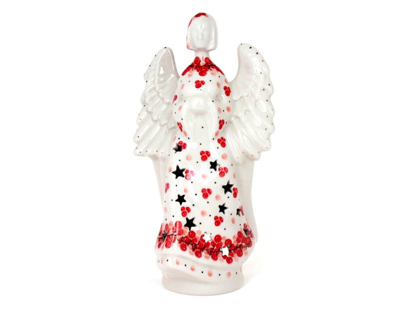 Candle Holder Angel  22 cm (9")   Cranberries