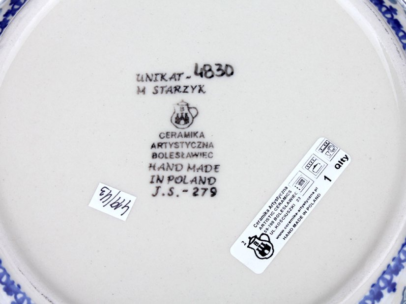 zapékací miska kulatá s uchy 21 cm   Sýkorky  UNIKÁT