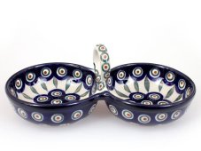 Double Bowl 25 cm   Peacock