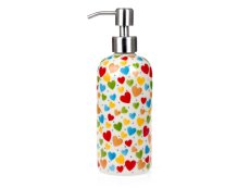 Soap Dispenser higher Colorful Hearts UNIKAT