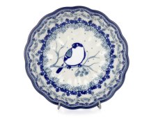 Wellenrandschale 12 cm Meisen im Winter UNIKAT