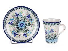 Tasse mit Untertasse 0,13 l   Violen UNIKAT