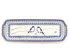 Platter 42 cm (16") Titmouses in Winter UNIKAT