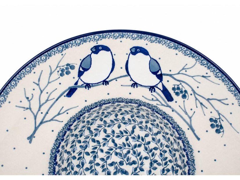 Pasta Bowl 25 cm (10")   Titmouses in Winter UNIKAT