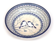 Low Bowl 22 cm (9") Titmouses in Winter UNIKAT