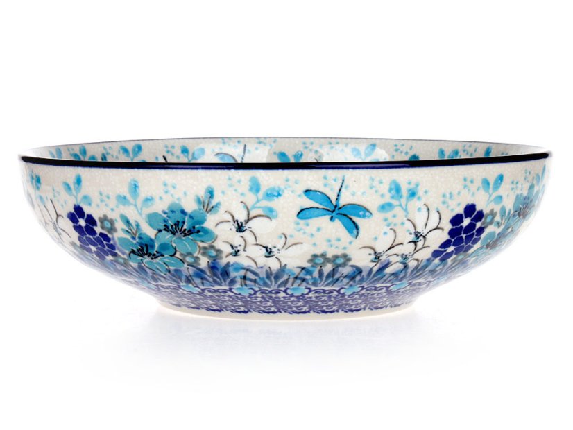 Low Bowl  22 cm (9")   Blue Summer UNIKAT