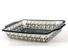 Auflaufform  mit Griffe 33 cm   Blumengarten