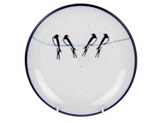 Dessertteller 18 cm   Schwalben UNIKAT