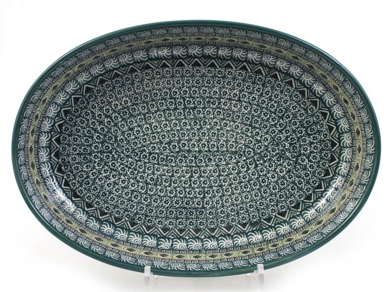 Oval Baking Dish with Lid 36 cm (14")   Aztec Sun green