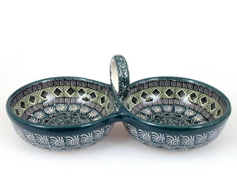 Double Bowl 25 cm   Aztec Sun green