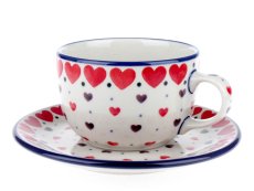 Cup with Saucer 0,2 l (7 oz)   Red Hearts