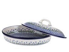 Oval Baking Dish with Lid 31 cm (12") Lily of the Valley