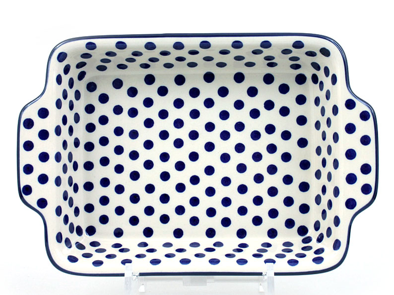 Auflaufform  mit Griffe 28 cm   Punkte