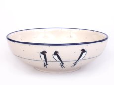 Schüssel niedrig 17 cm   Schwalben UNIKAT