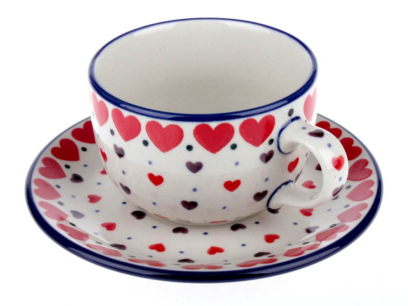 Cup with Saucer 0,2 l (7 oz)   Red Hearts