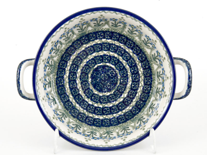 Auflaufform rund mit Henkel 25 cm   Blumengarten