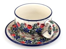 Tasse mit Untertasse 0,35 l   Blumenkranz