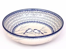 Low Bowl 27 cm (11") Titmouses in Winter UNIKAT