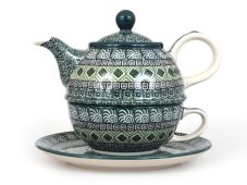 Teekanne & Tasse mit Untertasse 0,6+0,25 l   Aztec Sonne grüne