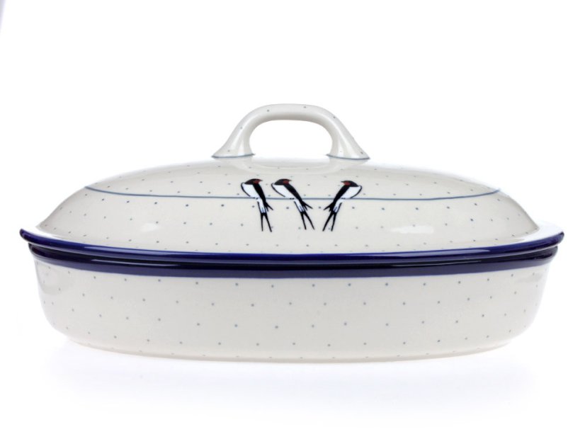 Oval Baking Dish with Lid 36 cm (14")   Swallows UNIKAT